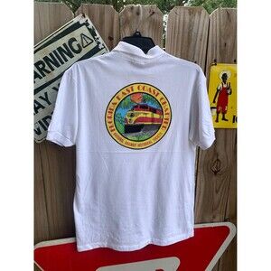 Vtg 80s Florida East Coast Chapter National Railway Polo Shirt M Dead stock